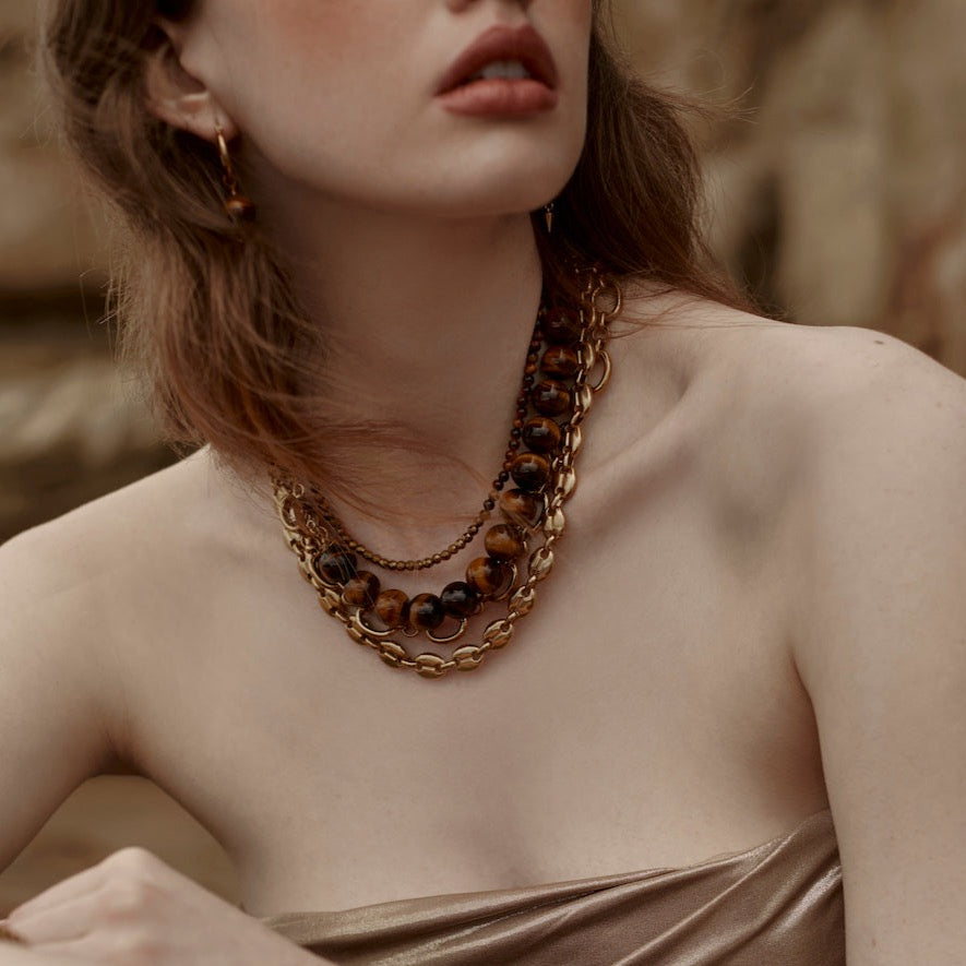 Party At The Front Bracelet Black Onyx + Gold