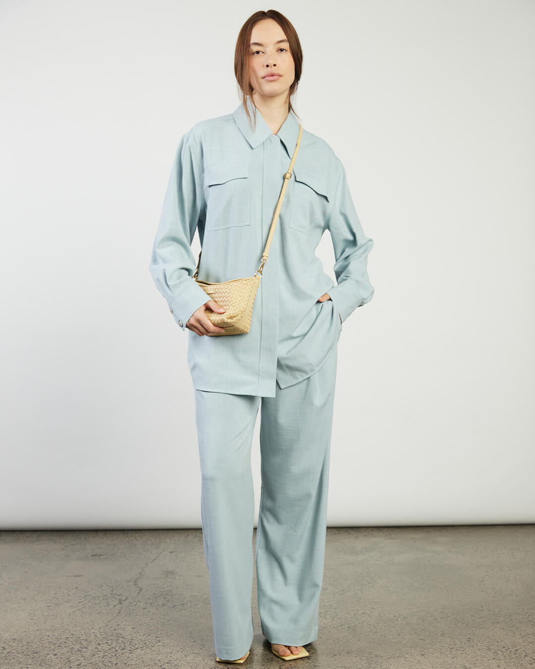 Rocco Crossbody Raffia Stitched Weave