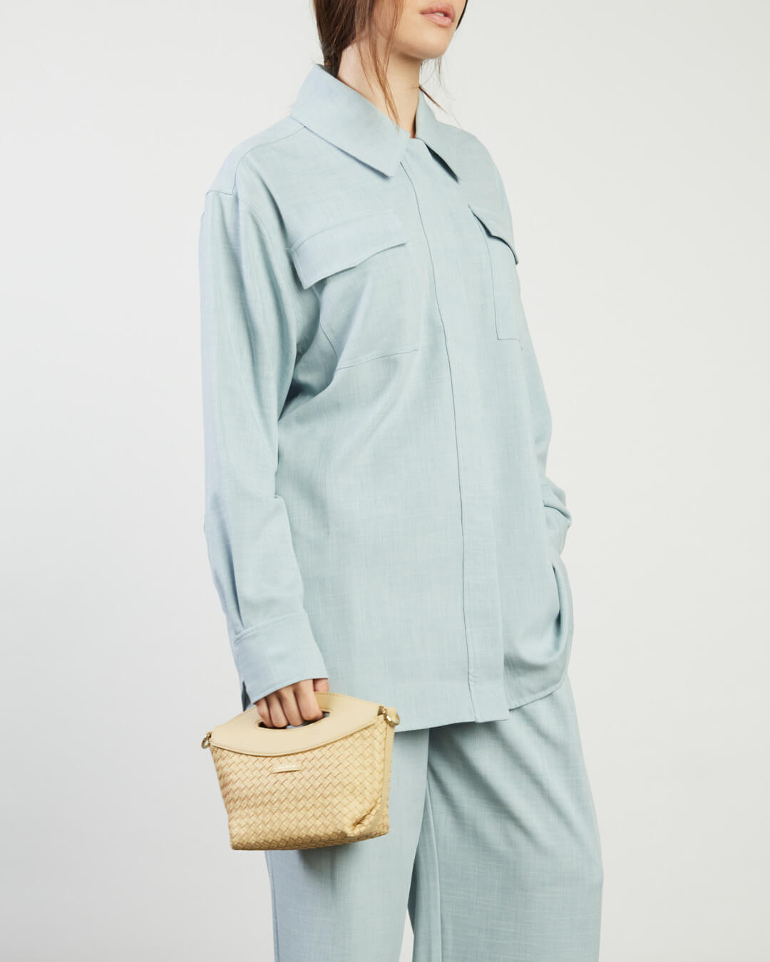 Rocco Crossbody Raffia Stitched Weave