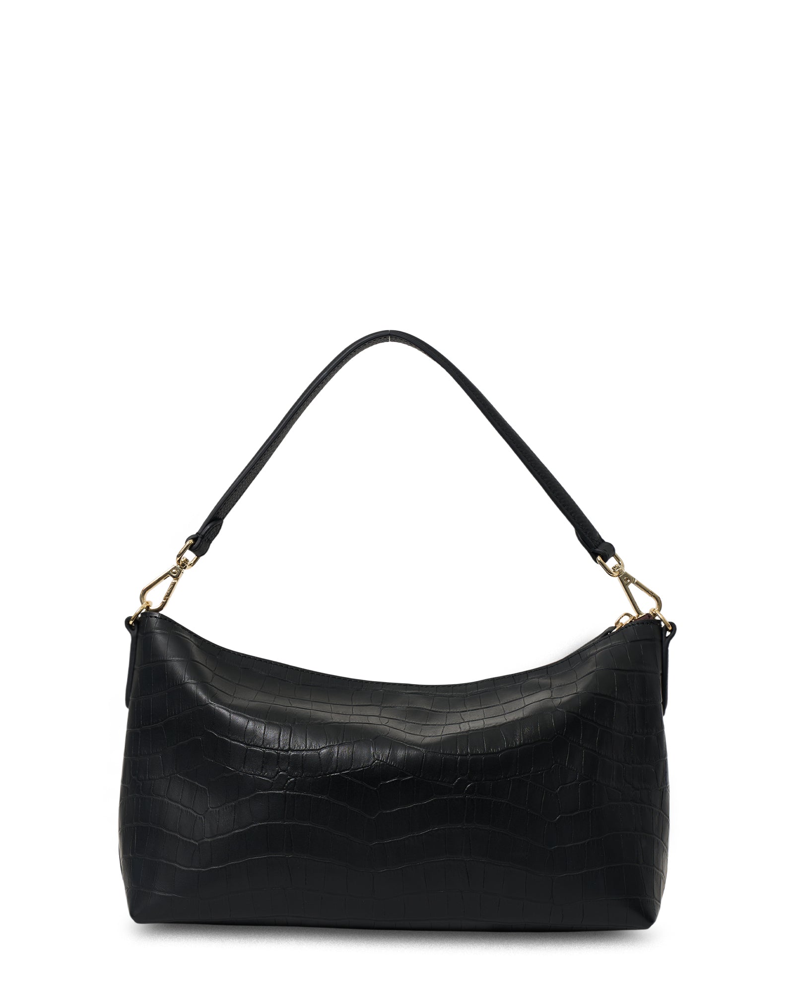 Claudia Shoulder Bag Black Croc