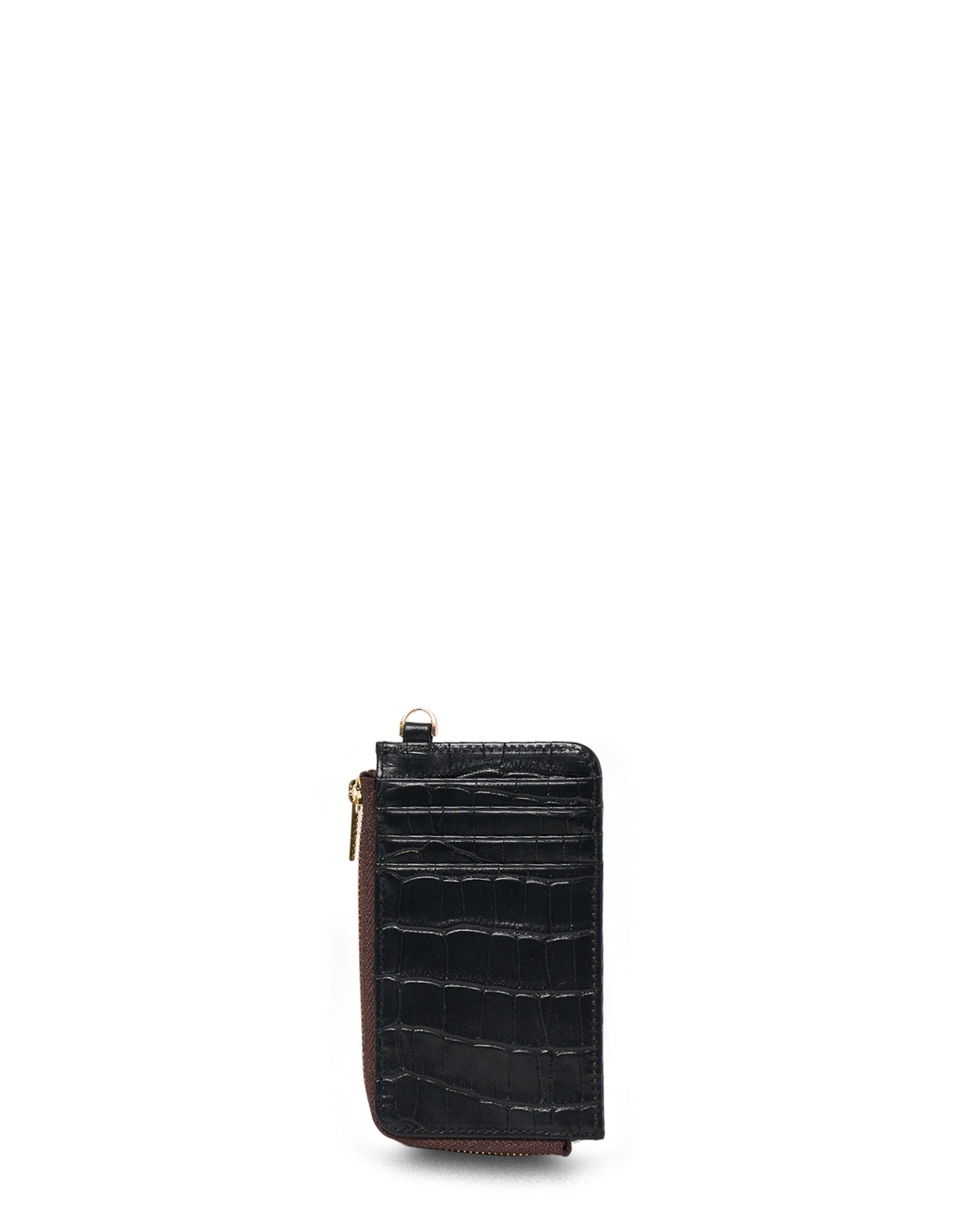 Winona Card Holder Black Croc