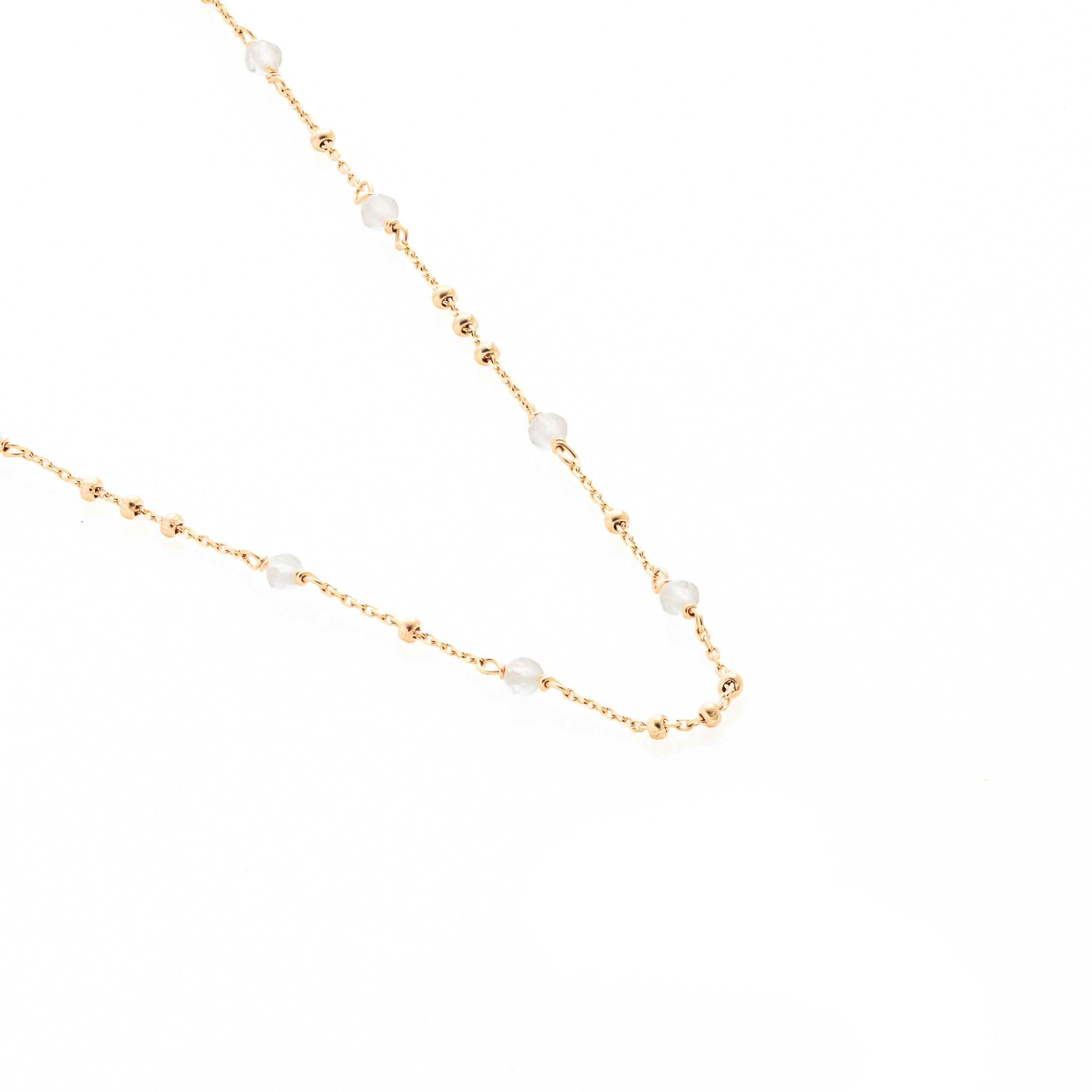 Dotty Necklace (Crystal Quartz/Gold)