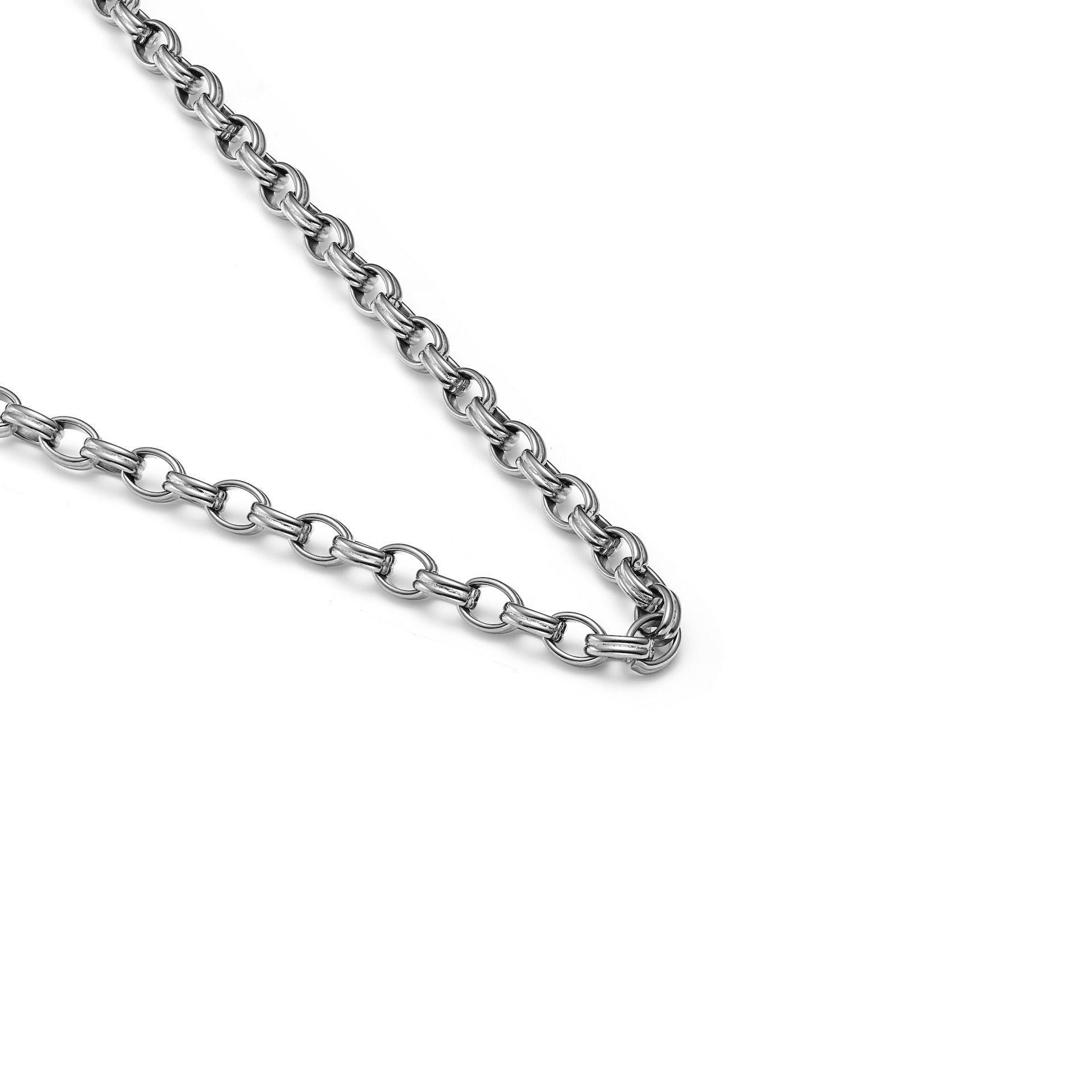 Heritage Necklace (Silver) - Chunky belcher chain necklace