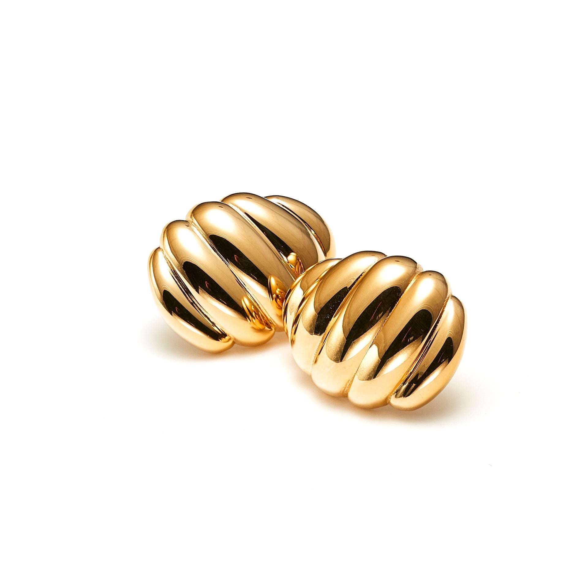 Mystique Earrings (Gold) - Oval earrings in 14k gold plated stainless steel