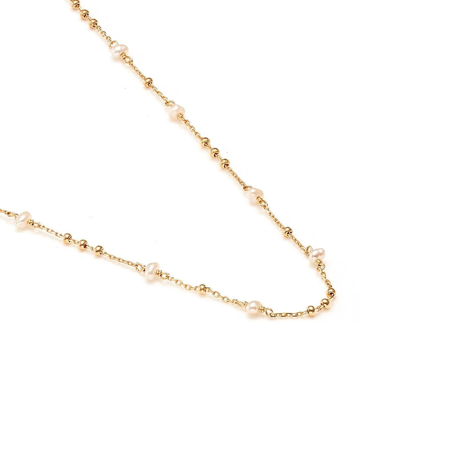 Dotty Necklace Pearl + Gold