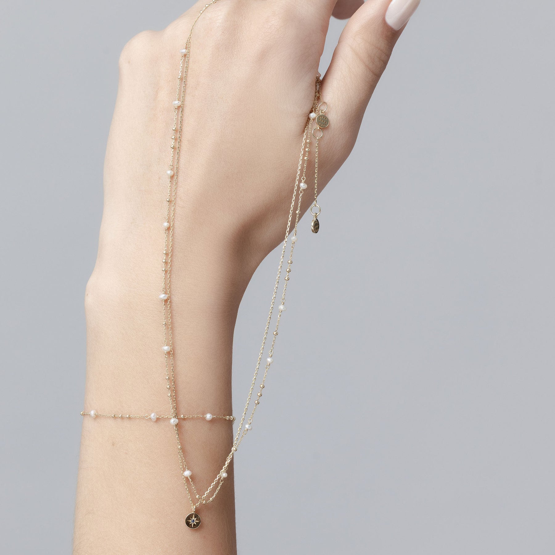 Petite North Star Necklace Blue Sapphire + Silver