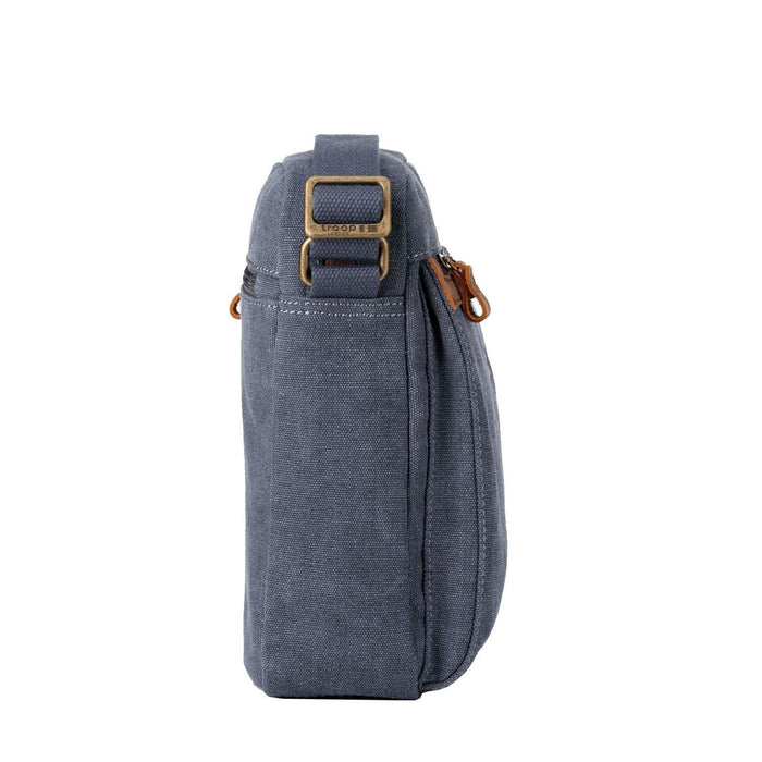 TROOP LONDON CLASSIC CANVAS ACROSS BODY BAG- Blue