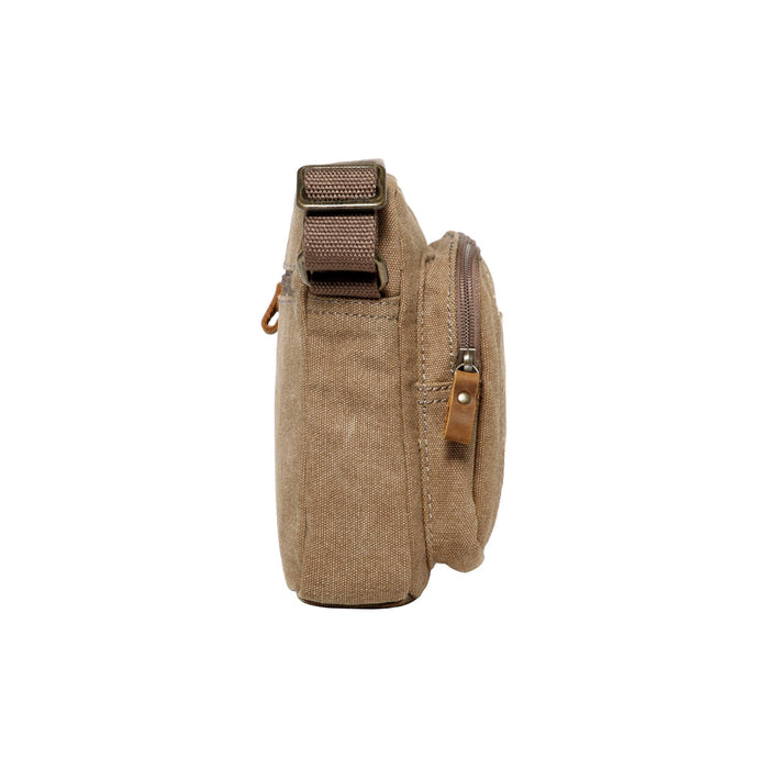 TRP0235 TROOP LONDON CLASSIC CANVAS ACROSS BODY BAG - Brown