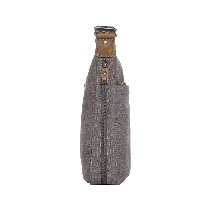 Classic Small Zip Top Shoulder Bag - Charcoal