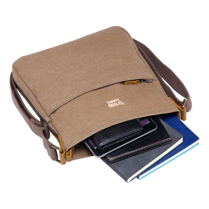 Classic Small Zip Top Shoulder Bag - Brown