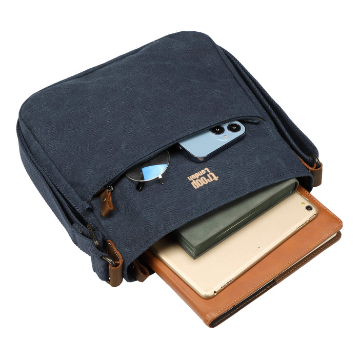 Classic Small Zip Top Shoulder Bag (Denim)