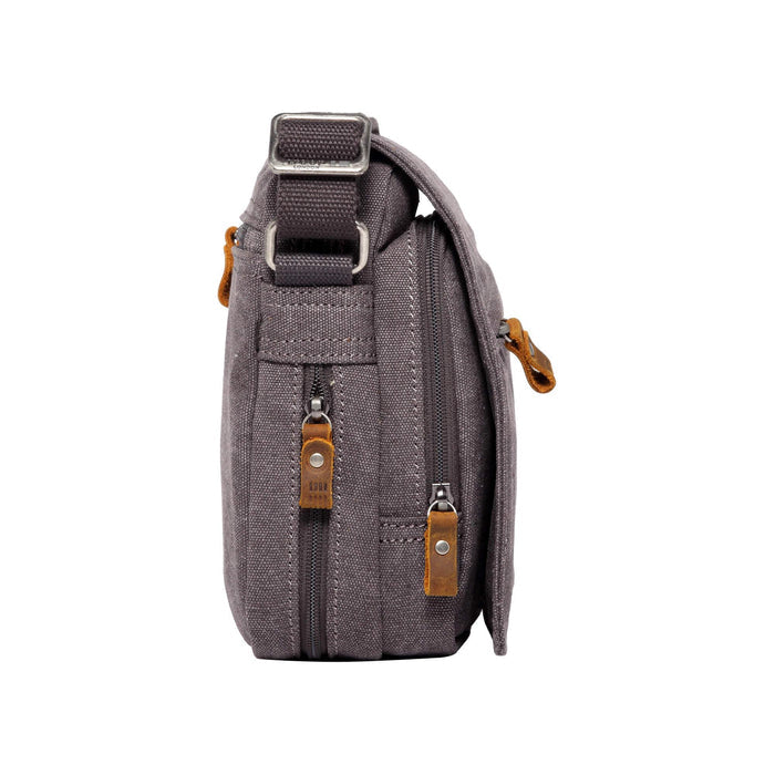 TROOP LONDON CLASSIC CANVAS ACROSS BODY BAG - Charcoal