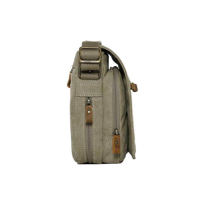 TROOP LONDON CLASSIC CANVAS ACROSS BODY BAG - Khaki