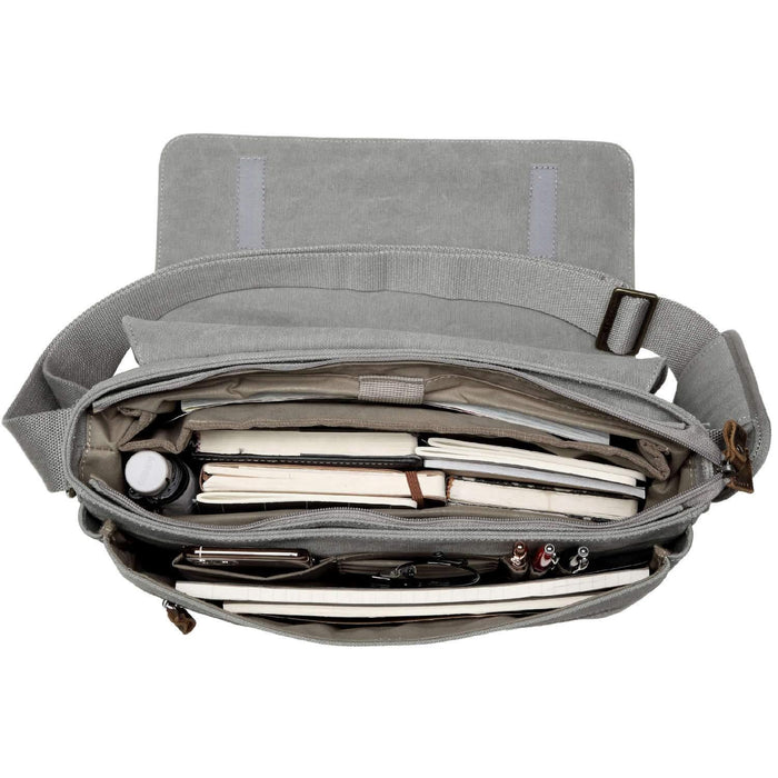 Classic Flap Front Messenger Bag - Ash Grey