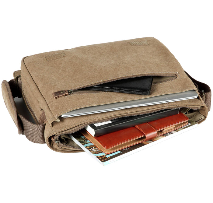 Troop Classic Flap Front Msngr Medium - Brown