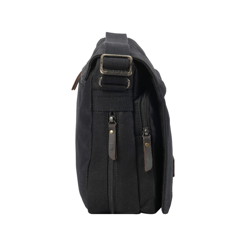 Classic 241 Small Flap Front Messenger Bag - Black Wax