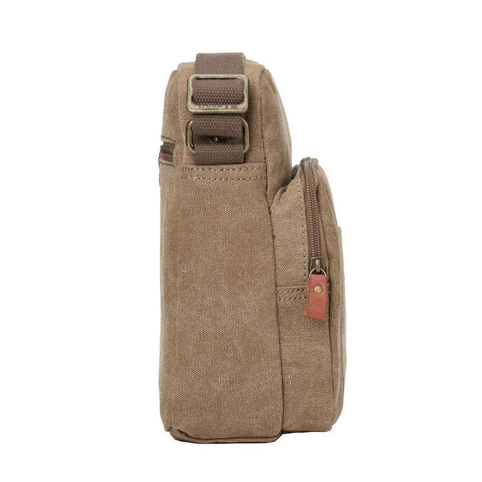 TRP0370 TROOP LONDON CLASSIC CANVAS ACROSS BODY BAG - Brown