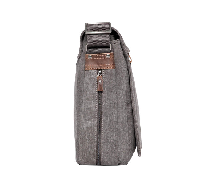 Classic Flap Front Messenger Bag Large - Charcoal