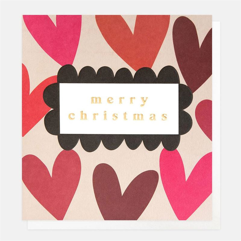 Merry Christmas Heart Pattern - Christmas Card