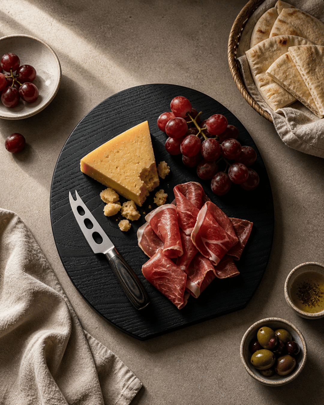 ARTSN Etsu Round Serving Board | Handcrafted Teak Entertaining Board