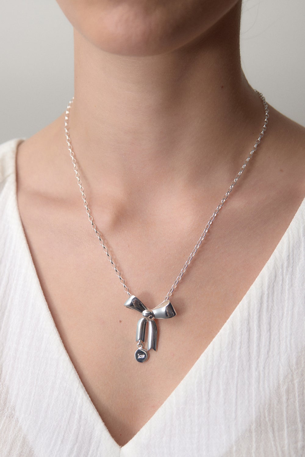 Karen Walker Bow Pendant Necklace - Sterling Silver