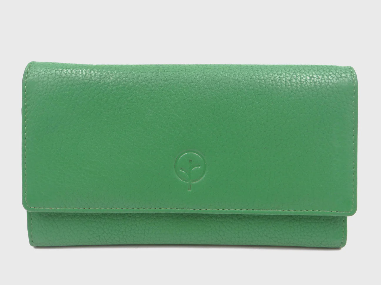 Second Nature Leather Tri-Fold Organiser Wallet - Green Apple