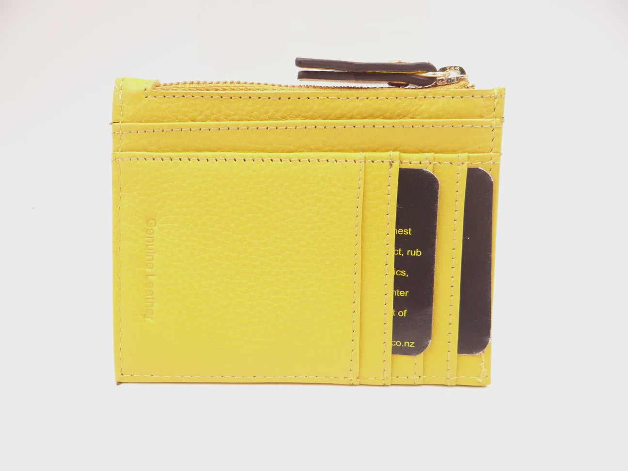 Second Nature Leather Compact Card Holder Wallet - Buttercup