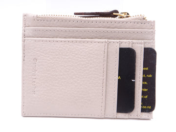Leather Card & Coin Holder - Wild Oat