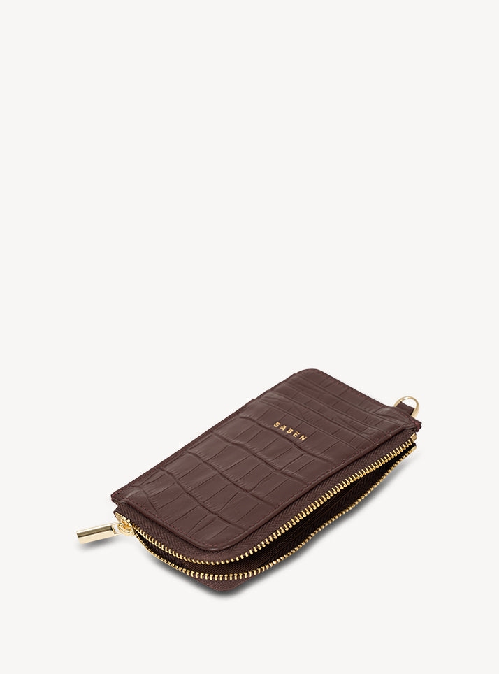 Winona Card Holder Espresso Croc