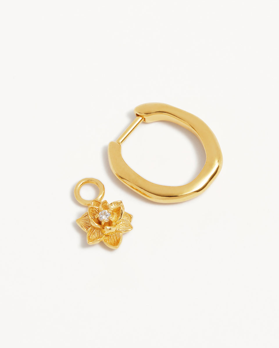Bloom within Lotus Hoops   - 18k Gold Vermeil