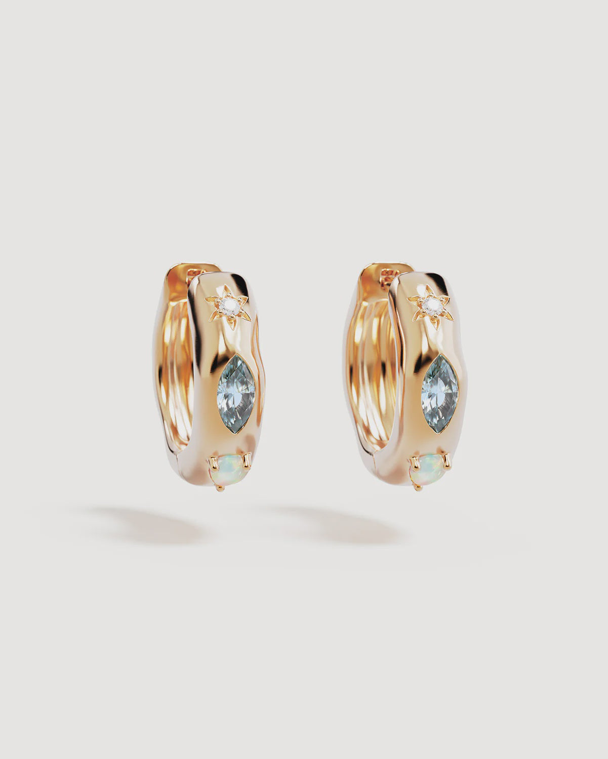 18k Gold Vermeil Hope and Protection Hoops