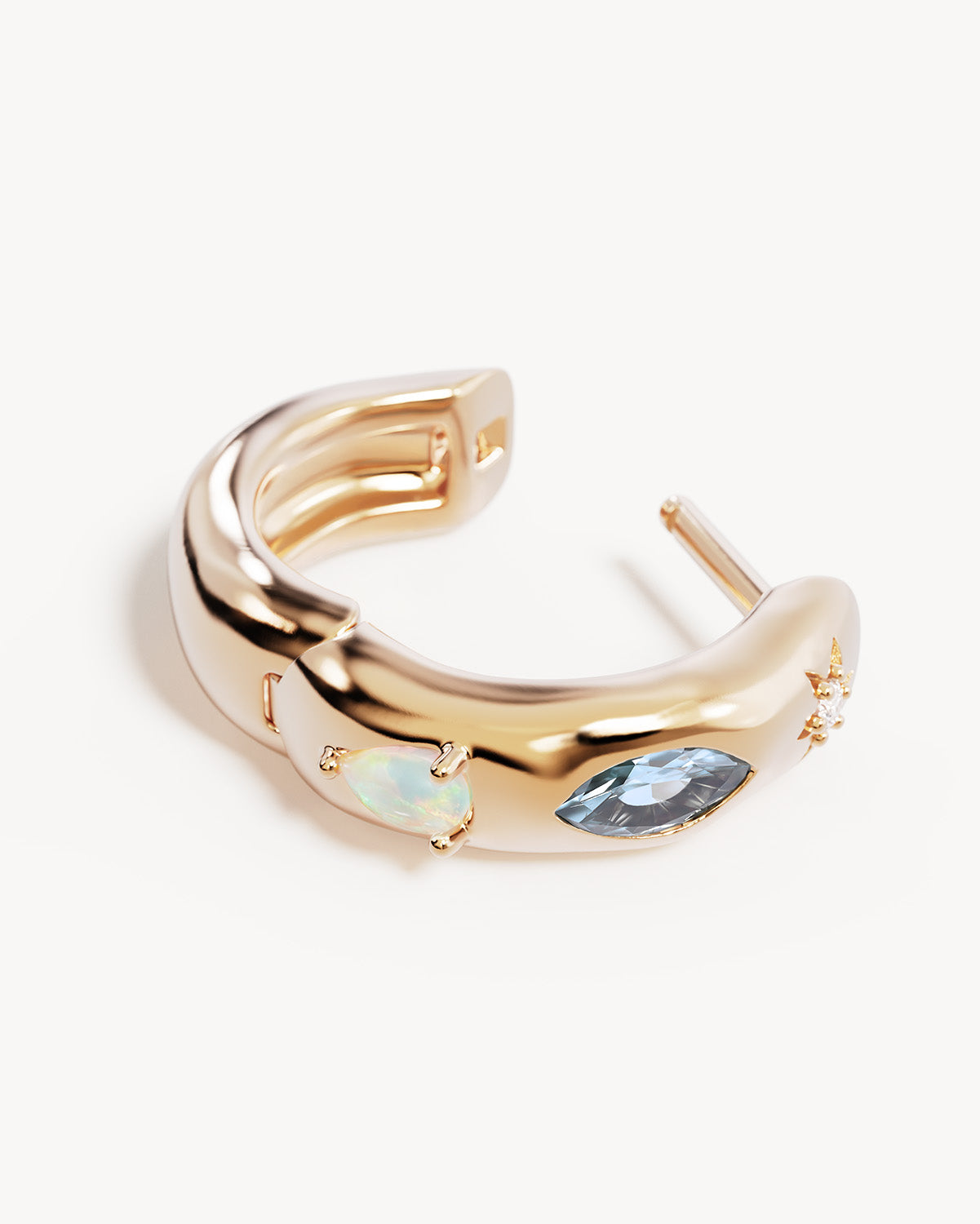 18k Gold Vermeil Hope and Protection Hoops