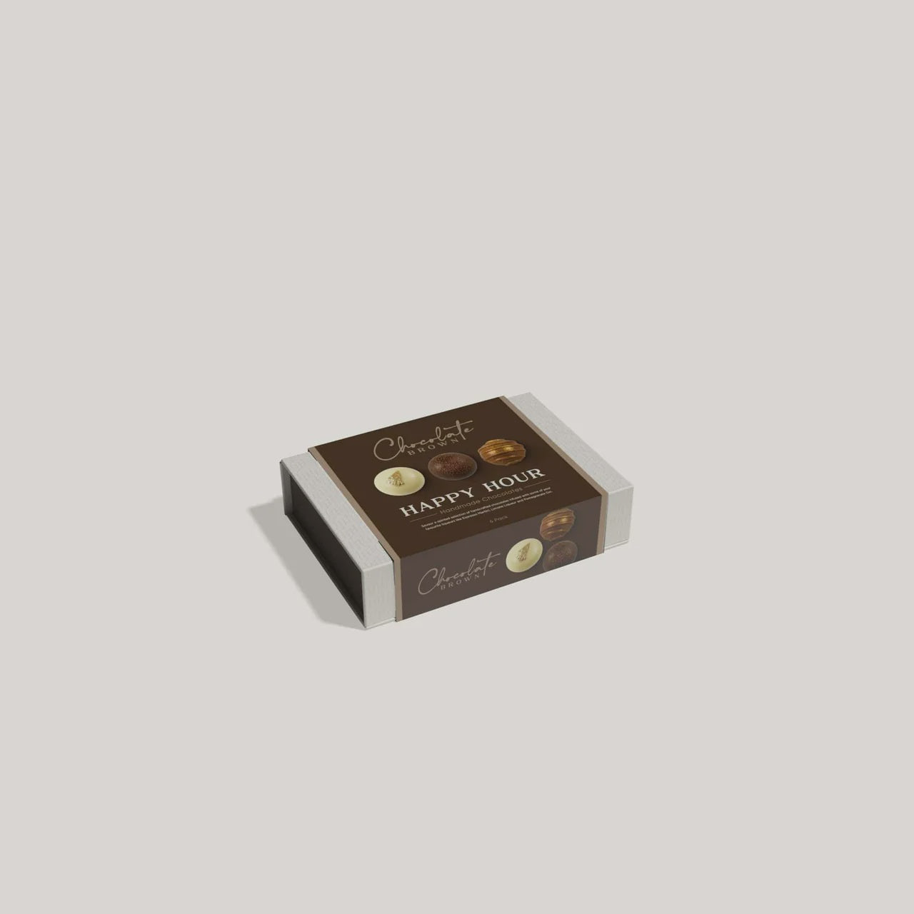 Chocolate Brown Boxed Chocolates 6Pk Happy Hour