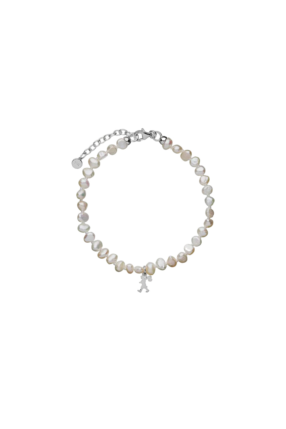 Karen Walker Mini Runaway Girl Bracelet with Freshwater Pearls - Sterling Silver