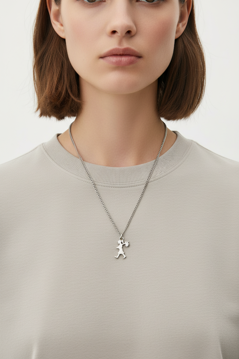 Karen Walker Mini Runaway Girl Necklace - Sterling Silver