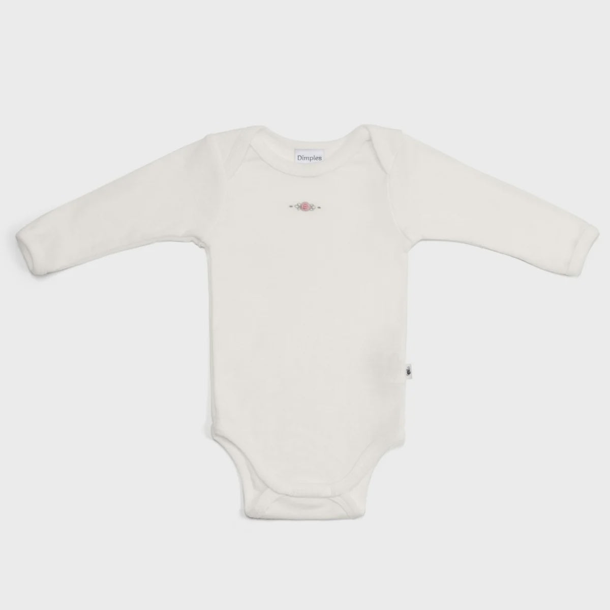 Merino Long Sleeve Bodysuit - Cream Rose - NB