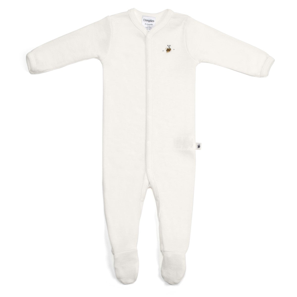 Merino Babygrow  (NB)  Cream Bee
