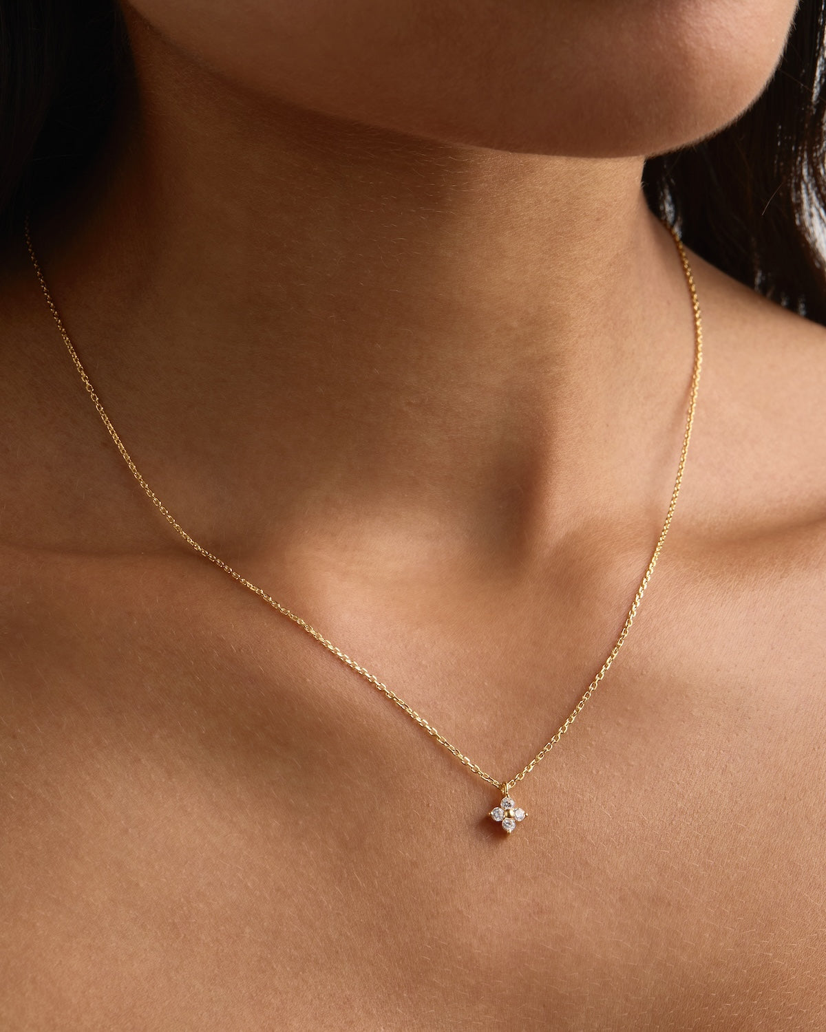 18k Gold Vermeil Crystal Bloom Necklace