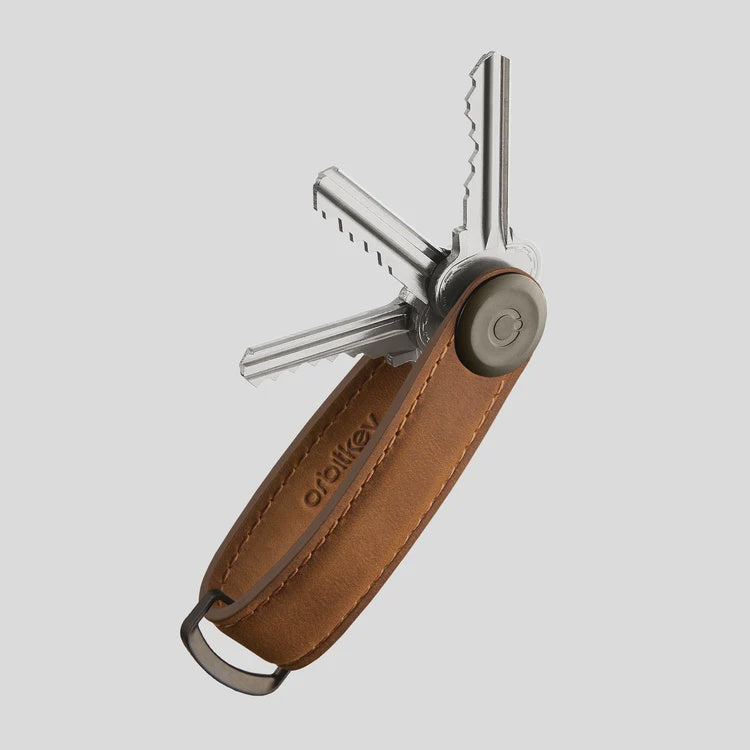 Key Organiser Crazy-Horse Chestnut Brown with Brown Stitching