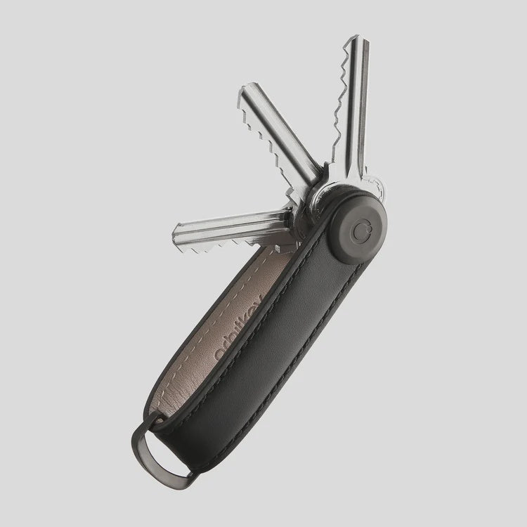 Key Organiser Leather Black with Black Stitching