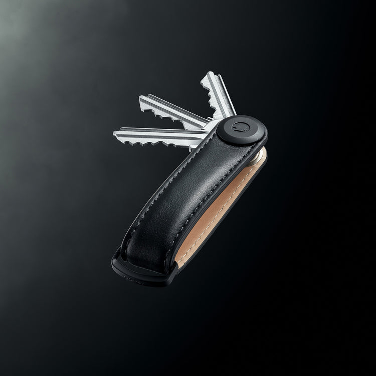 Key Organiser Leather Black with Black Stitching