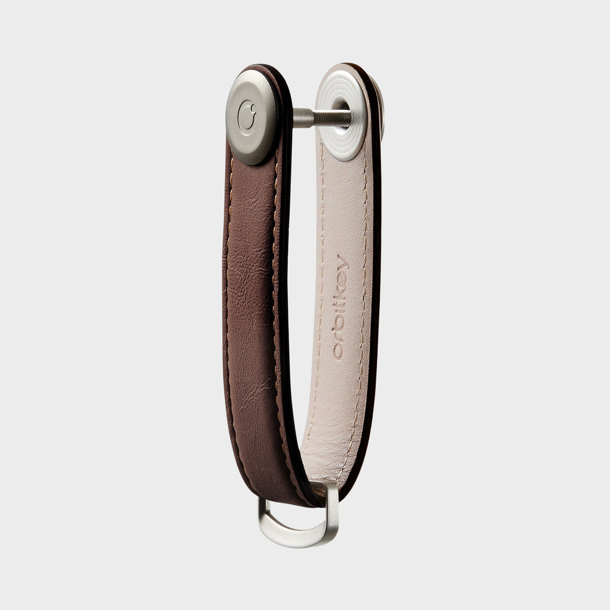Key Organiser Leather Espresso with Brown Stitching