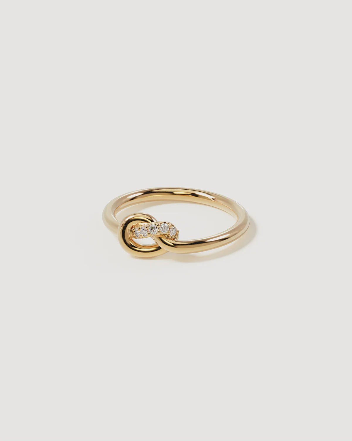 18k Gold Vermeil Love Knot Lab-Grown Diamond Ring - 8