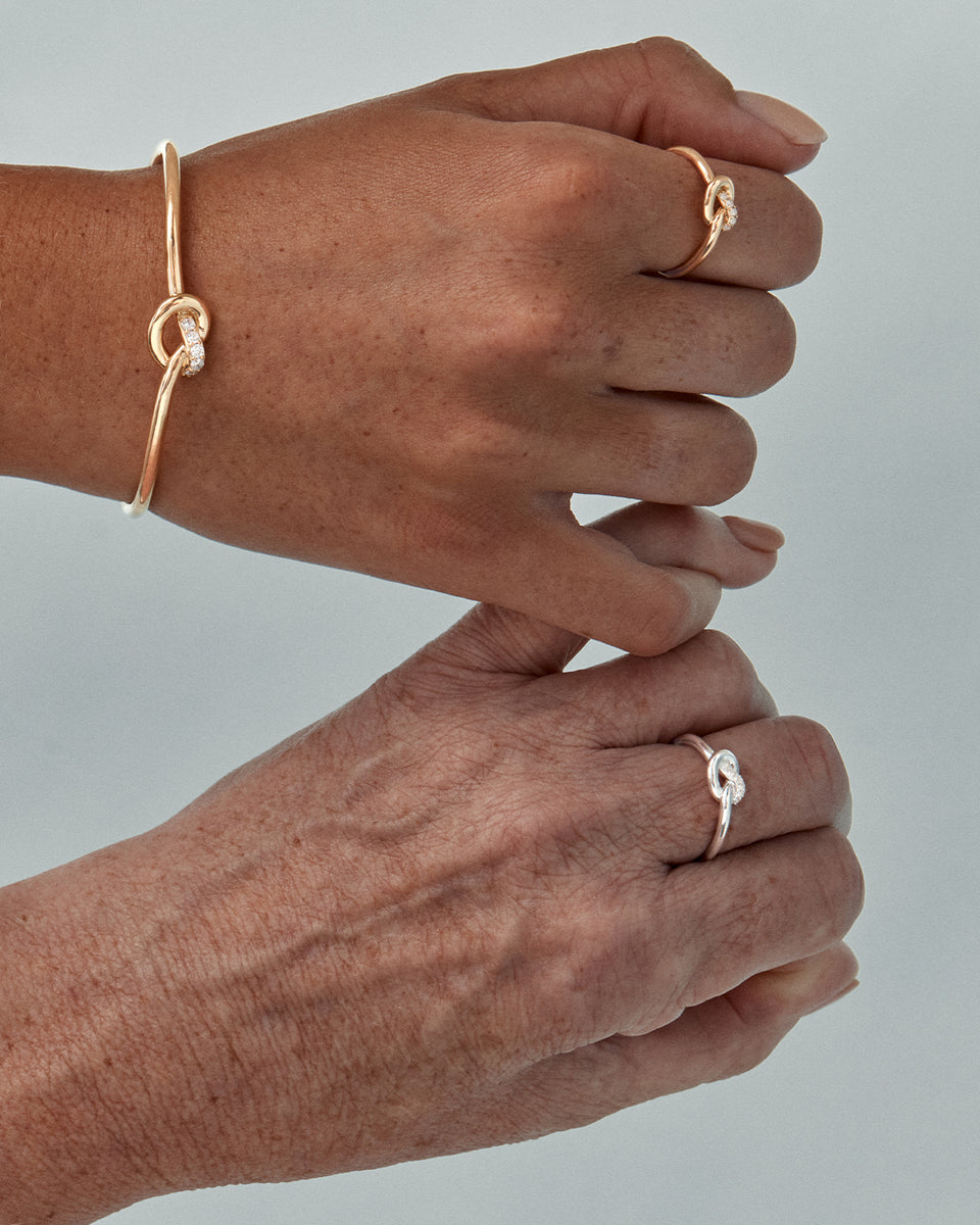18k Gold Vermeil Love Knot Lab-Grown Diamond Ring - 8