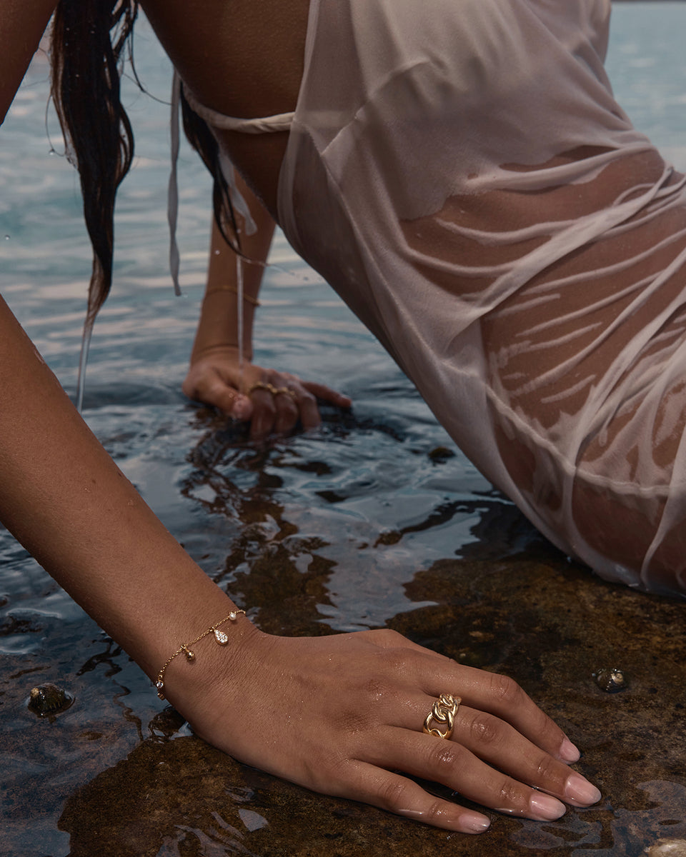 18k Gold Vermeil Strength Ring - 8
