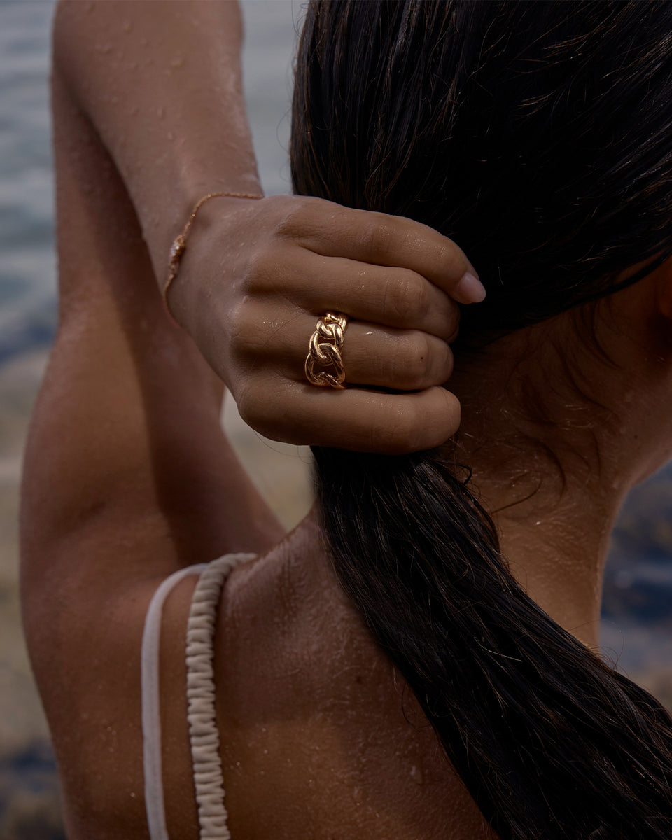 18k Gold Vermeil Strength Ring - 8