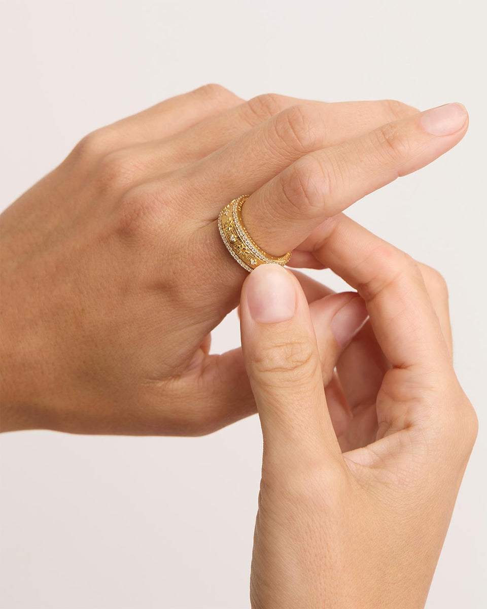 18k Gold Vermeil I Am Enough Spinning Meditation Ring gold 7
