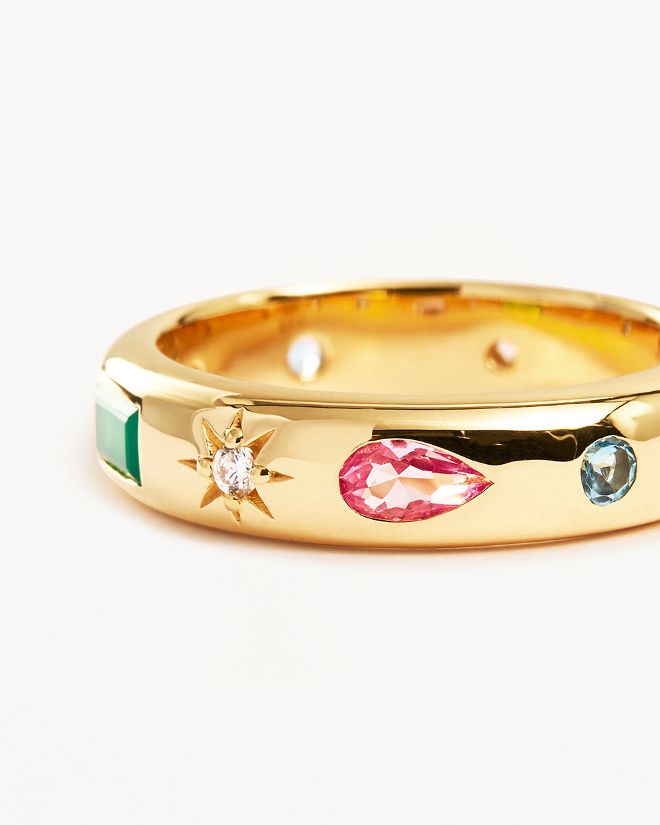 18k Gold Vermeil Connect to the Universe Ring - 7