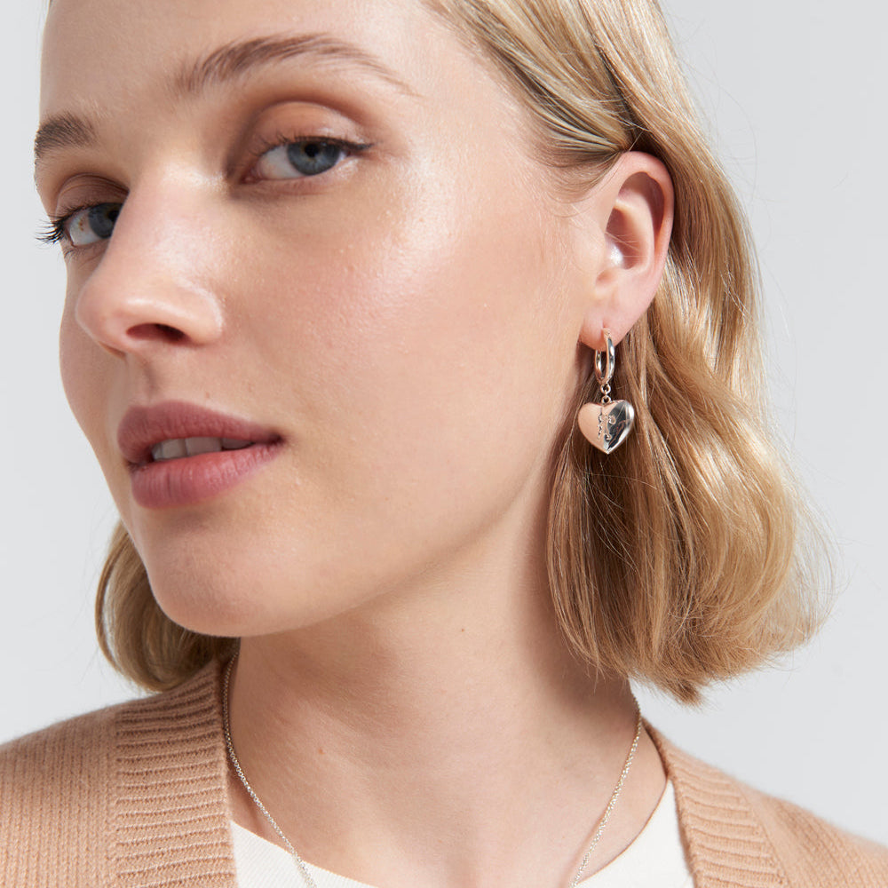 Runaway Heart Earrings - Silver