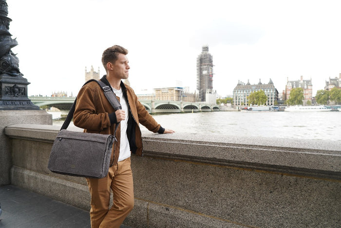 Classic Flap Front Messenger Bag - Khaki